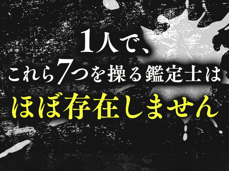 1人で、これら7つを操る鑑定士はほぼ存在しません